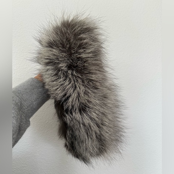 Silver Fox Fur Headband - Picture 1 of 6